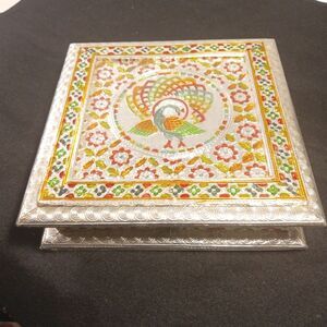 Meenakari Hand Crafted Rajasthani Dry Fruit Trinket Jewelry Box